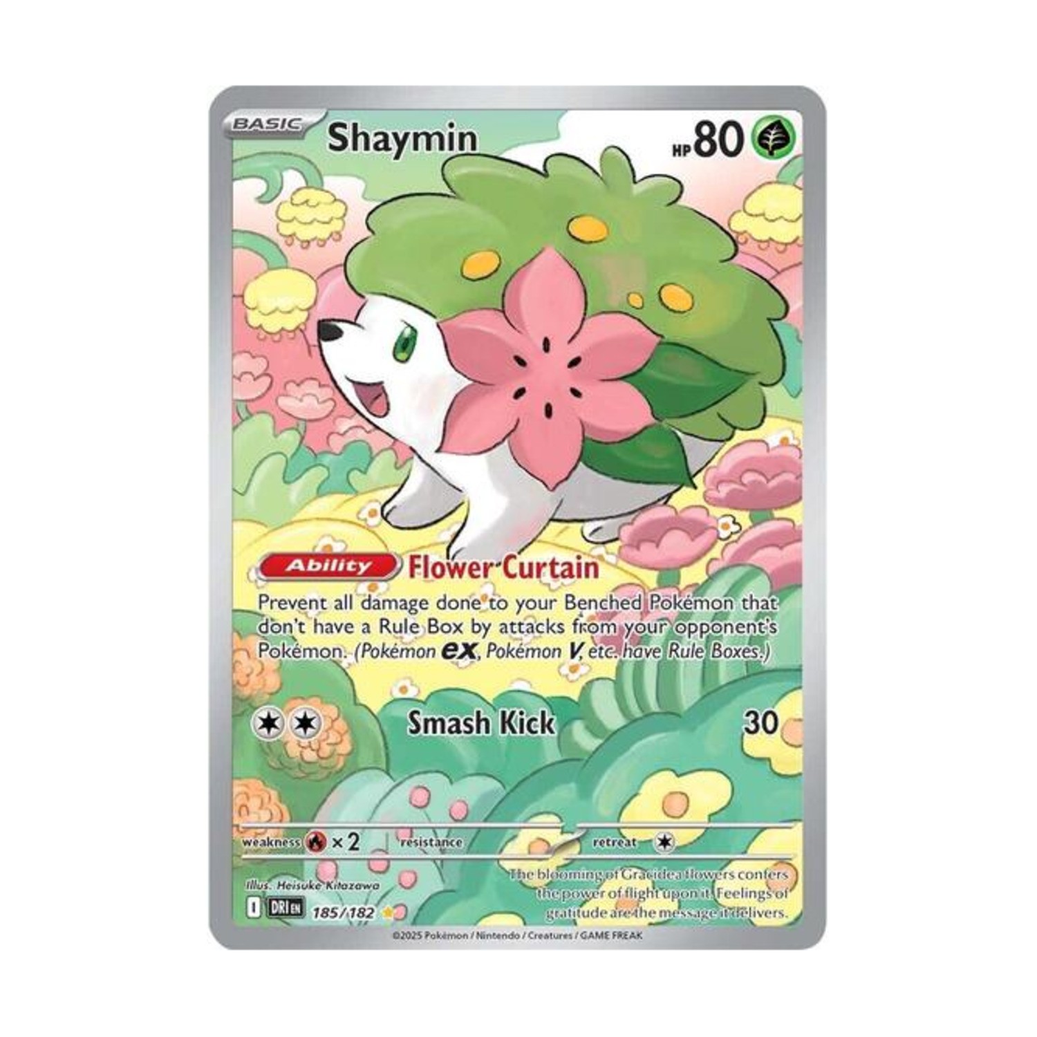 Pokemon SV: Destined Rivals Shaymin - 185/182 (IR) #185/182 (Holo) NM