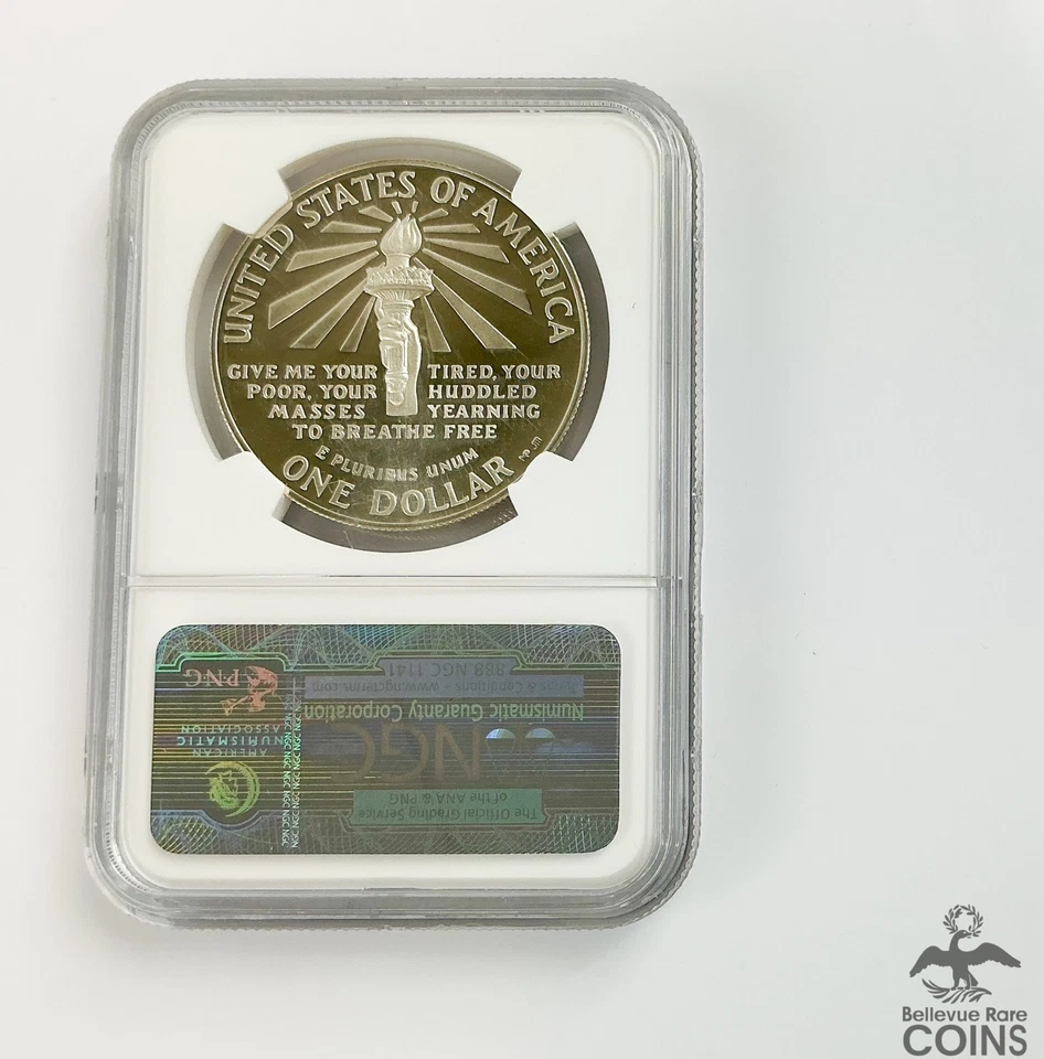 1986-S US $1 Silver Proof Coin STATUE OF LIBERTY NGC PF70 Ultra Cameo - Image 2 of 4