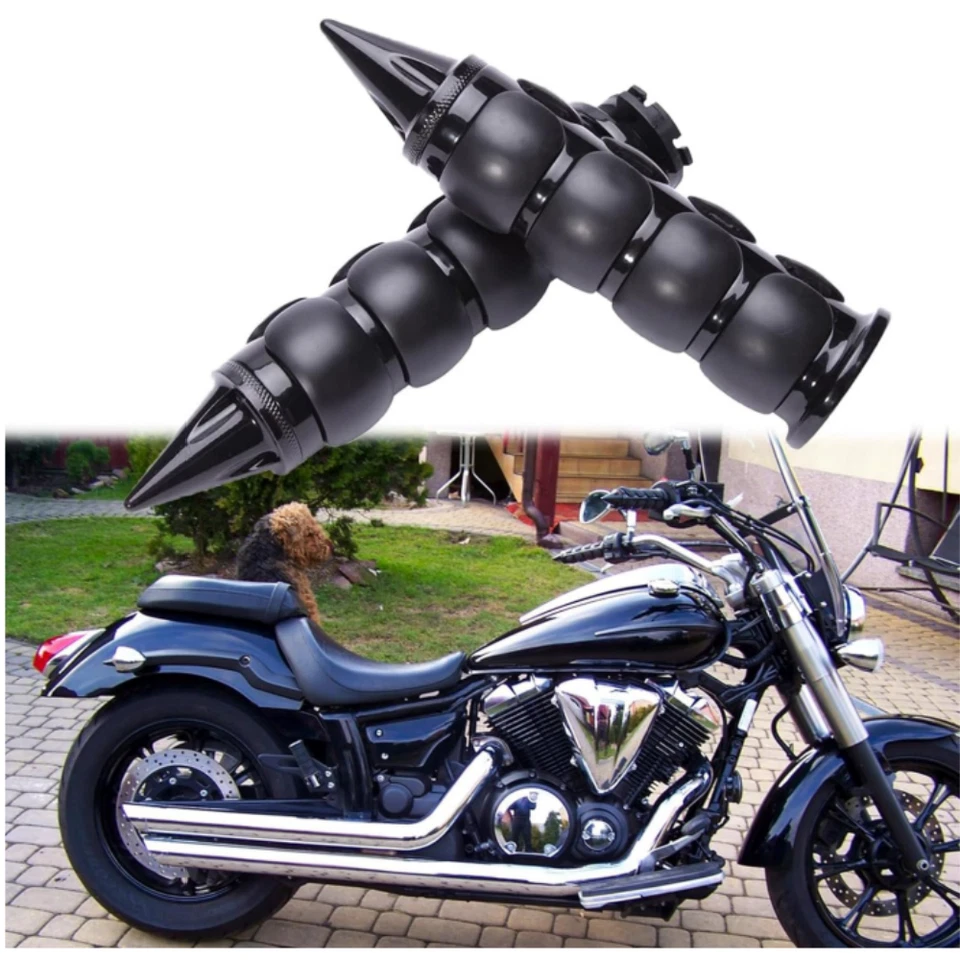 1" Motorcycle Handlebar Hand Grips For Harley Yamaha Road Star Silverado 99-06 - Imagem 3 de 4