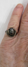 Vintage Taxco Mexico sterling silver Hematite ring