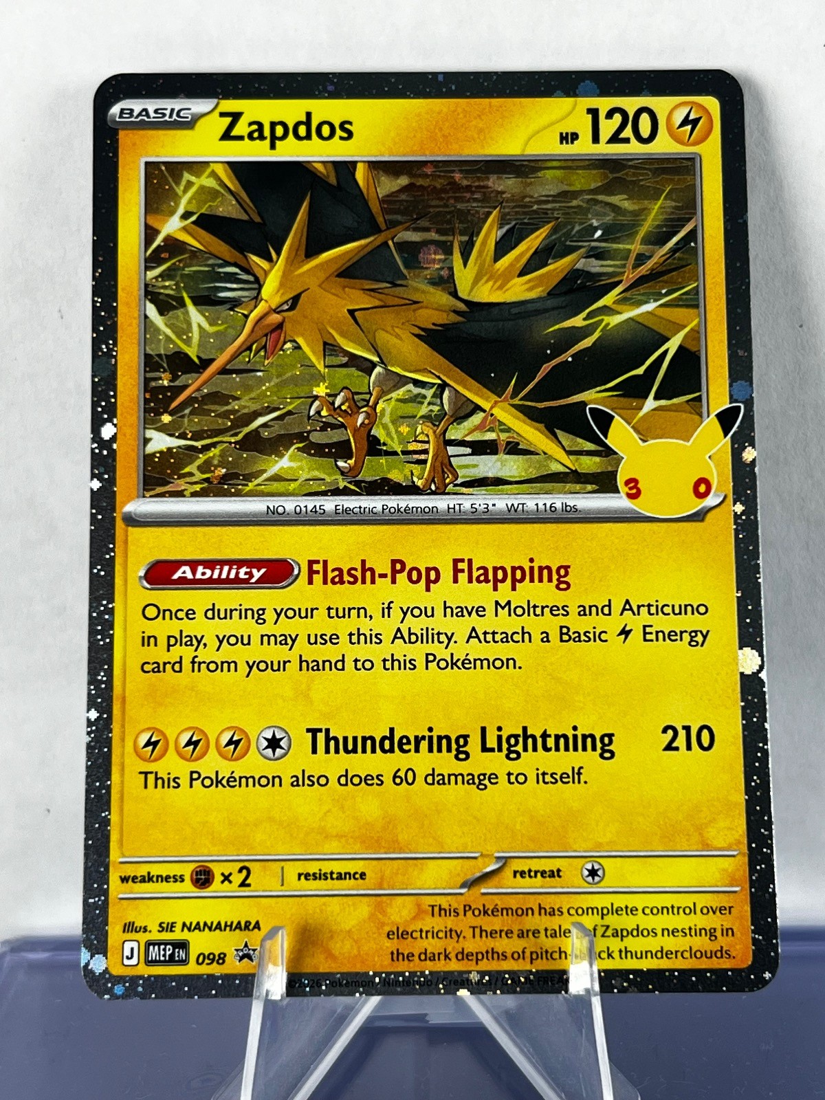 Zapdos (30th Celebration) ME: Mega Evolution Promo Holo Excellent 098