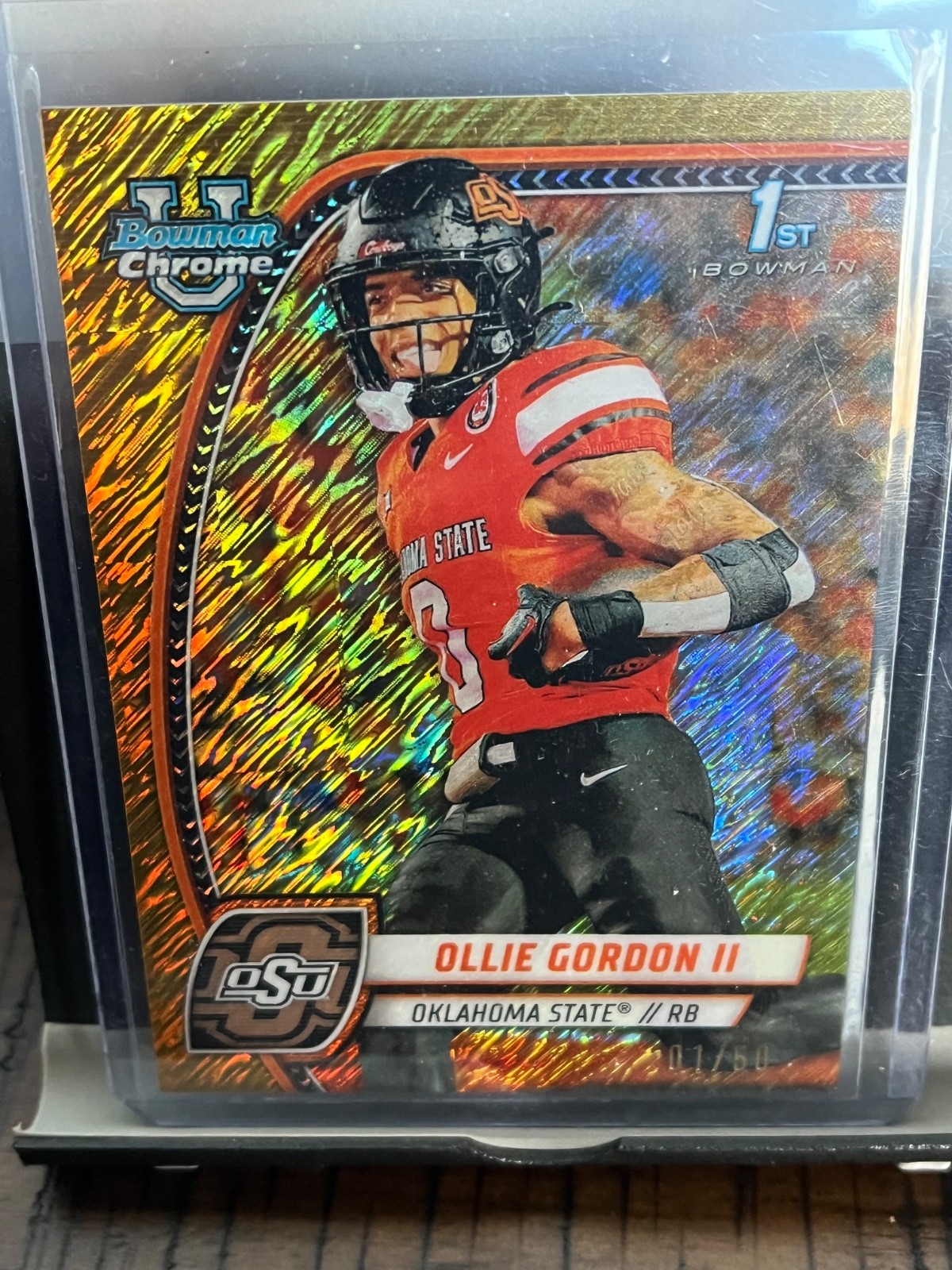 Ollie Gordon 11 2024 Bowman University U Chrome #197 Gold Shimmer /50 OSU Miami