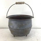 Antique Wagner Sidney #8 Cast Iron 3 Leg Bean Pot, Cauldron Kettle 10 1/2”