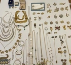 Vintage Gold Tone Costume Jewelry SARCOV MONET EMMONS LISNER AVON WHITING LOT80+