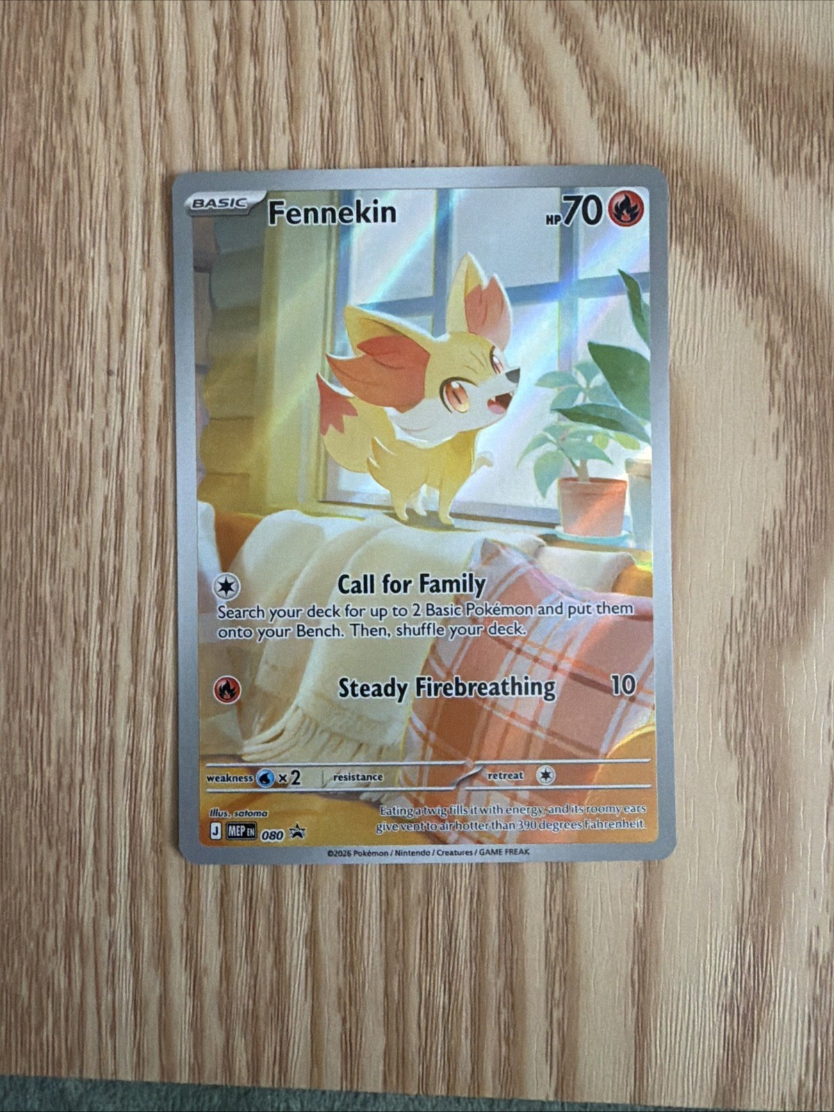 Pokemon Card Chaos Rising ETB Promo Fennekin Black Star MEP 080