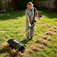 52CC Handheld Sweeper Broom Gas Power Driveway Turf Artificial Grass Snow Clean