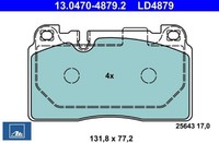 ATE 13.0470-4879.2 Bremsbelagsatz FüR Scheibenbremse Bremsbelagsatz