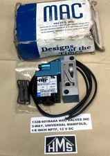 132B-601BAAA  MAC VALVES INC  3-WAY, UNIVERSAL MANIFOLD, 1/8 INCH NPTF, 12 V DC