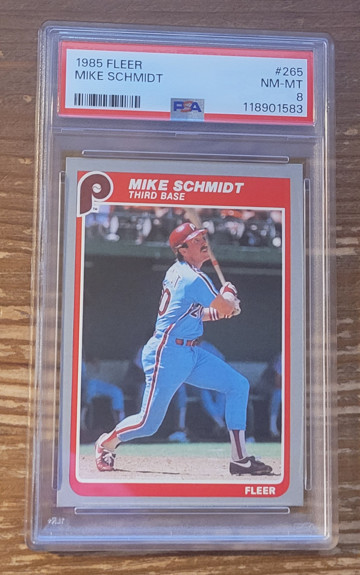 1985 Fleer #265 Mike Schmidt Philadelphia Phillies PSA 8