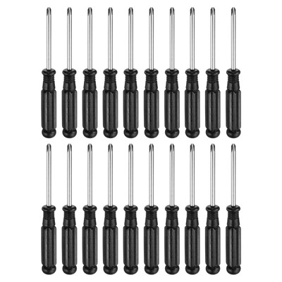 20pcs PH1 Mini Phillips Screwdriver 3.6'' Screwdrivers Carbon Steel, Black