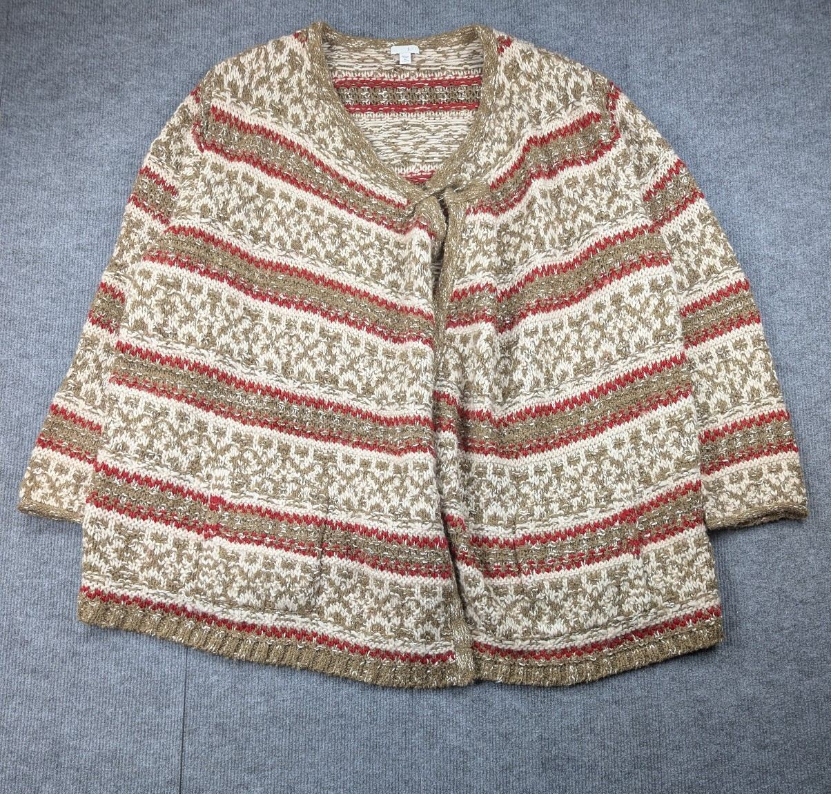 J Jill Chunky Knit Cardigan Womens 4X Western Boho Alpaca Blend Nordic Granola