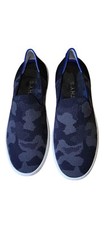Rothy's Black and Blue Loafers Urban Camouflage Slip On Sneakers Knit Shoes