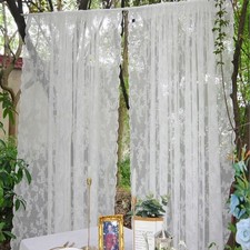 1 Pc Lace Sheer Curtain Panel Floral Net Voile Window Drape Bedroom Living Room