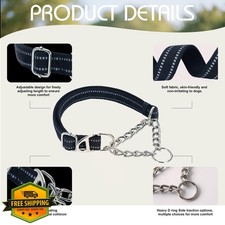 Martingale Dog Collar Black L Padded Choke Chain Large XL XXL