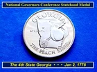 Nat'l Governors Conf. Proof STERLING Georgia Statehood  Medal ➫ Fkl'n Mint ➫ GA*