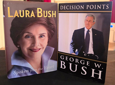 George W. & Laura Bush Signed Book Lot Flat Signed On Title Page