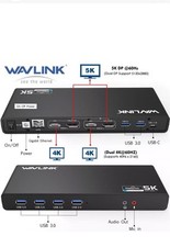 5K Laptop Universal Docking Station USB C Multiple Display Dock 2 HDMI DP RJ45