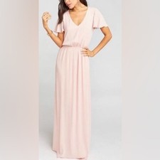 Show me your mumu Michelle ballerina pink maxi flutter sleeve dress XXL