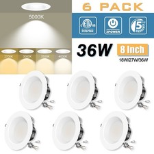 6PACK 8Inch LED Ceiling Down Light Fixture 36W 120-347VAC Recessed Ceiling Light