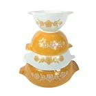 Vintage 1970's Pyrex Butterfly Gold Cinderella Mixing Bowl Set 441 442 443 444