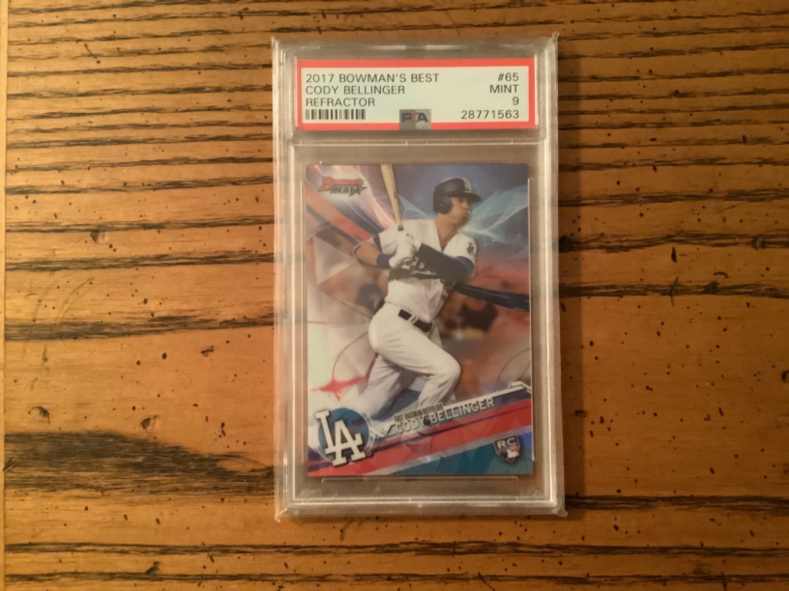 2017 BOWMAN'S BEST #65 CODY BELLINGER REFRACTOR RC PSA 9 MINT