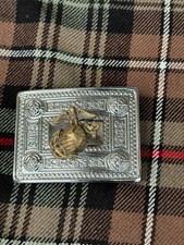 Scottish Antique US Marian Badge kilt Belt Buckle Chrome Finish belt Buckle