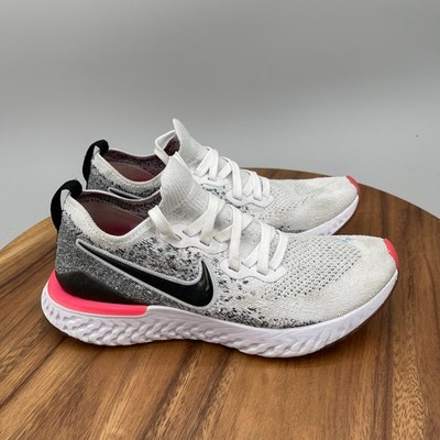 Nike Epic React Flyknit 2 Shoes Womens 7.5 White Running Comfort Walking Sneaker