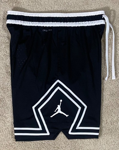 Men's Nike Air Jordan Dri-FIT Sport Diamond Mesh Shorts Black White Medium, NWT