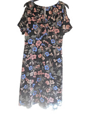 "F&F" STUNNING BLACK FLORAL PRINT MIDI DRESS - SIZE 16 - WORN ONCE!!!