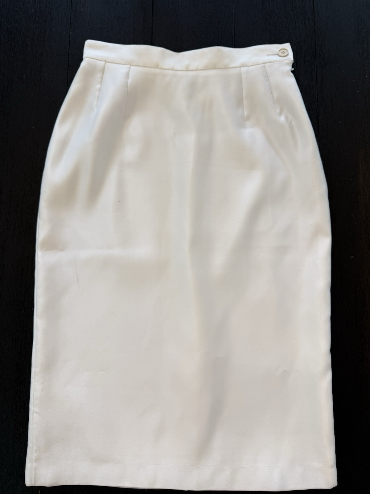 Skir a matita Pre Loved vintage Yves Saint Laurent variante bianco avorio poliestere