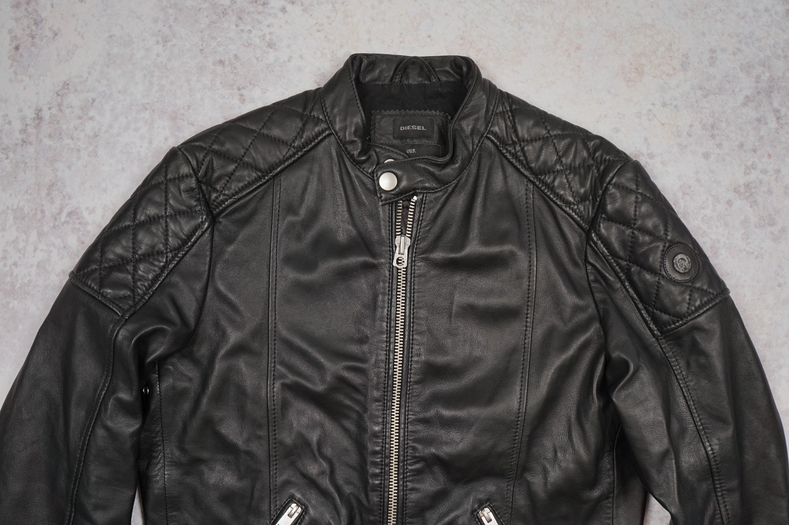 DIESEL L-MARTON MENS JACKET BIKER SHEEP LEATHER SHEEPSKIN AUTHENTIC SIZE M (2) image 5