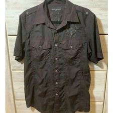Affliction Y2K Black Premium Live Fast Button Up Shirt - Size Medium