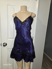 Vintage Victoria  s Secret Gold Label Purple Lace Nightgown Slip Dress Small