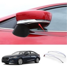 2pcs Chrome Exterior Door Rear View Mirror Cover Trims For Mazda 3 Axela 2017-18