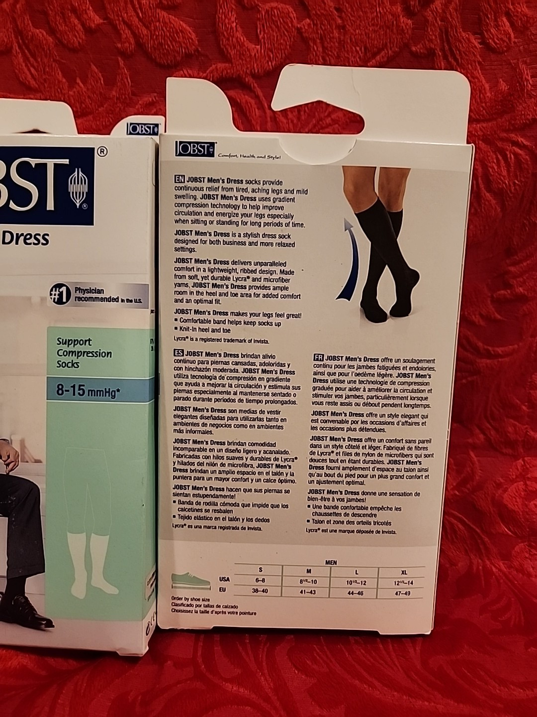 JOBST Mens Lot 2Pr Knee Hi CT Socks 8-15mmHg Medium Khaki New In Box