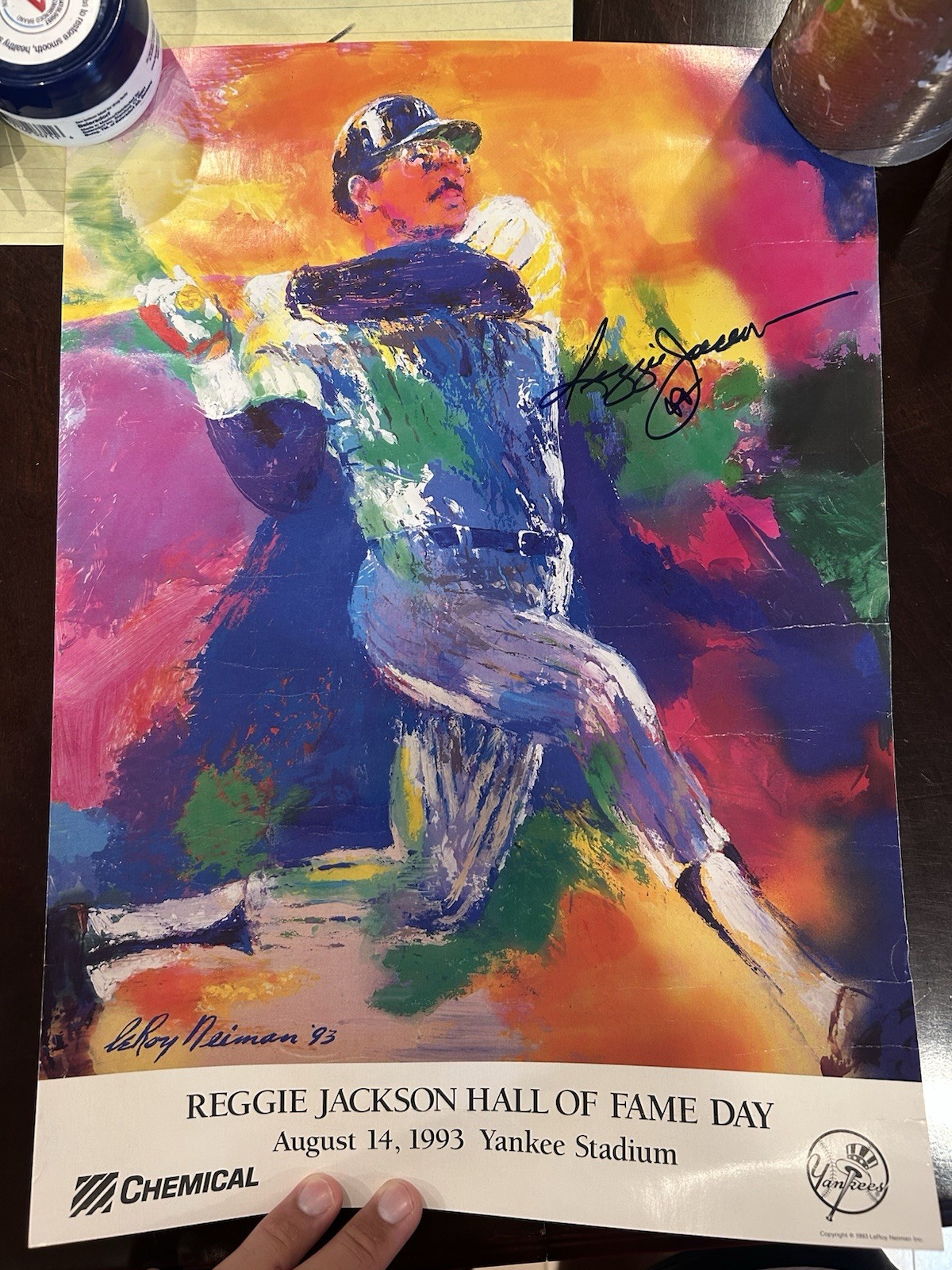 Reggie Jackson Hall of Fame day poster auto