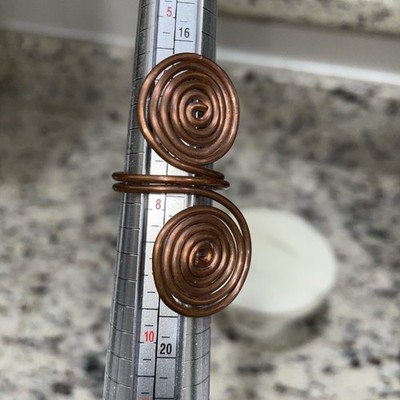 Handmade Solid Copper Spiral Ring - Artisan Coil Wire Wrap