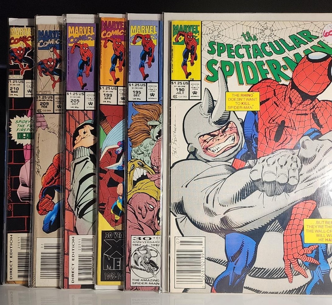 Spectacular Spider-Man 190 195 199 205 209 210 Lot 6 Rhino X-Men Marvel