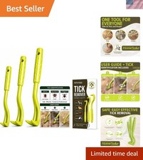3-Pack Tick Removal Kit for Dogs, Cats Humans - Easy, Safe Portable Tool