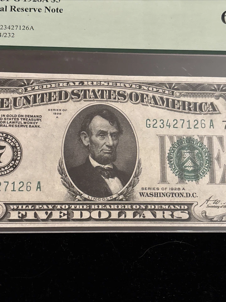 1928A   $5 FRN  CHICAGO  FR. 1951-G  PCGS 63 PPQ - Image 3 of 4