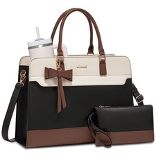 Laptop Tote Bag for Women,Leather Work Bag, Waterproof Business...
