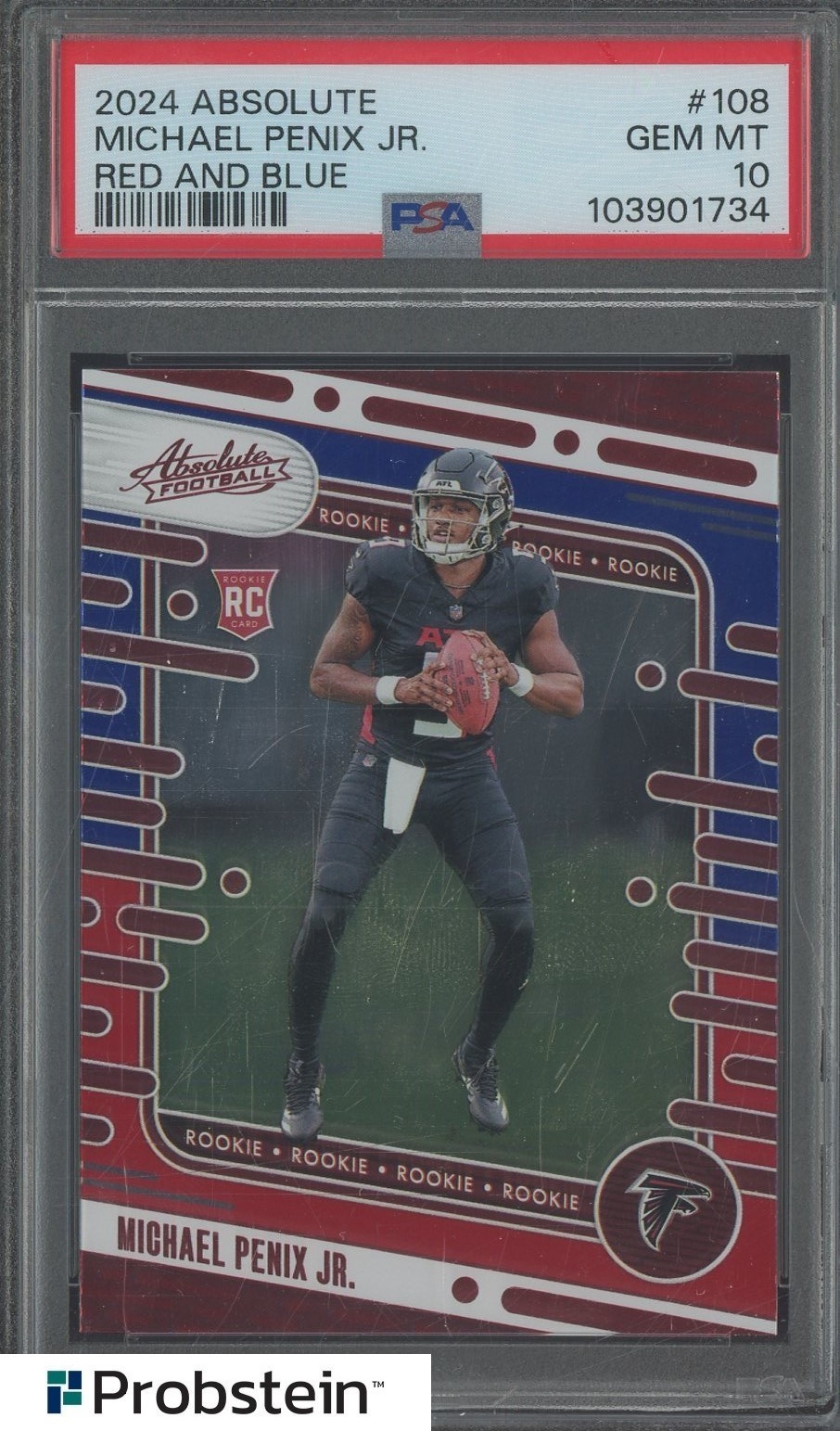 Michael Penix Panini Absolute #108 Red and Blue