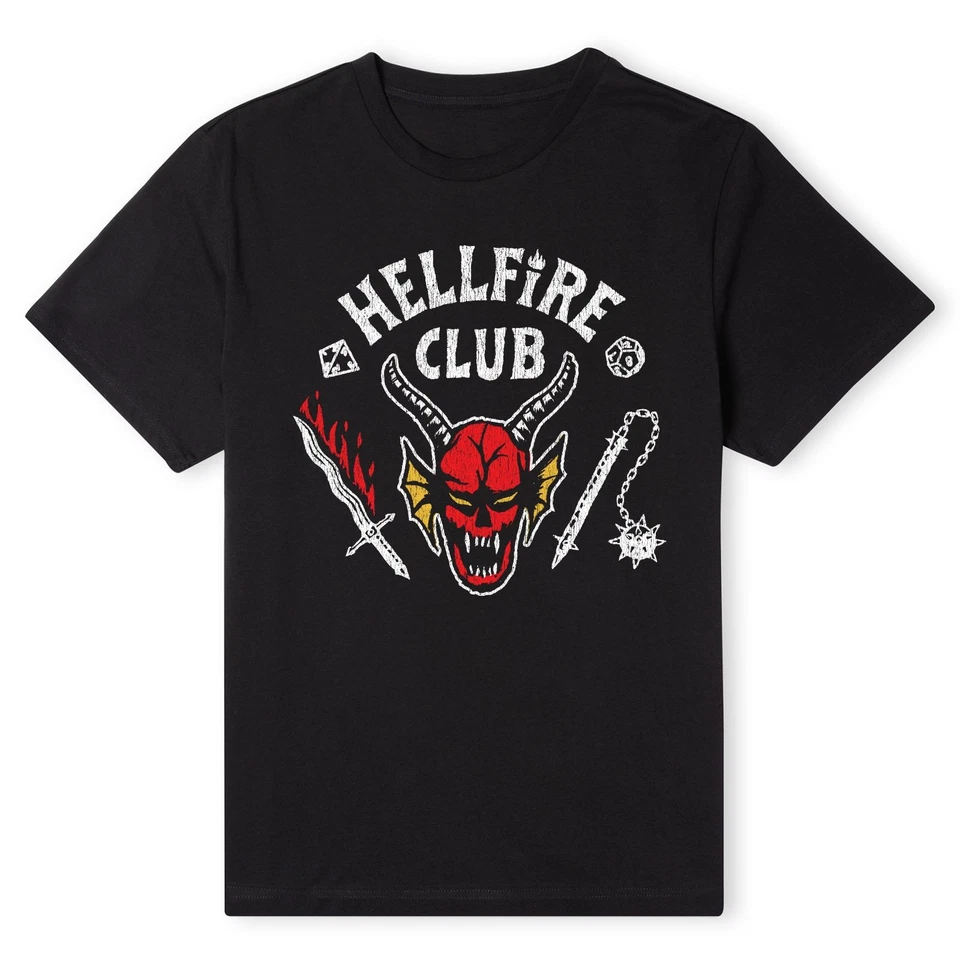 Official Stranger Things Hellfire Club Vintage T-Shirt - Black