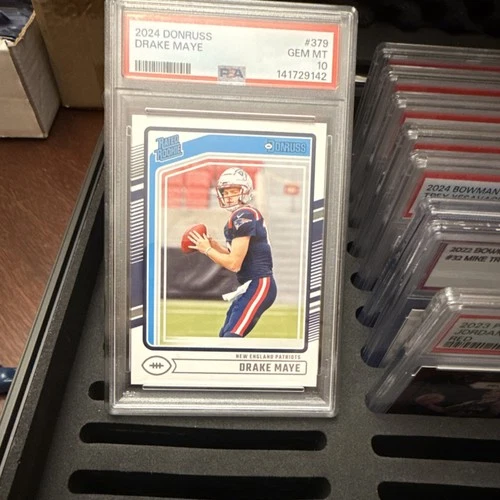 Panini Donruss Rated Rookie Drake Maye #379 PSA 10 Football Patriots Card