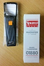 3  Handheld Illuminated Magnifier 1 " Glass Square Black Brand New