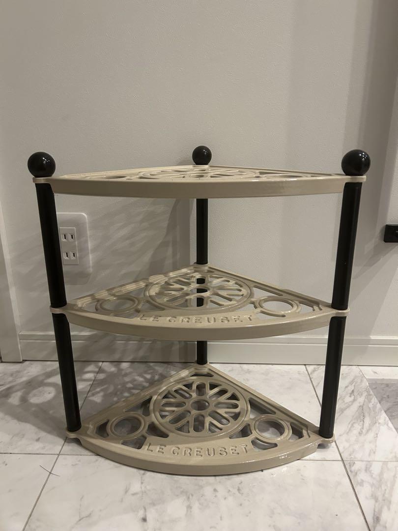 Le Creuset 3-Tier Cast Iron Pot Stand Matte Black Kitchen Display