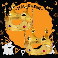 2 Pcs King Crown Medieval Royal Halloween Crown Monarch Crown for Banquet