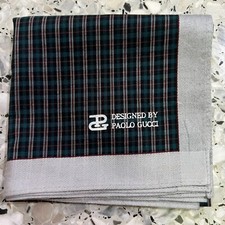 MAN HANDKERCHIEF PINSTRIPED GREEN CLASSIC COTTON VTG POCKET ART SQUARE 18" PG1