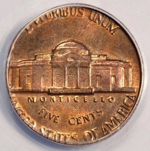 1962 ANACS MS62RB Jefferson Struck On Copper Cent Planchet Off Metal Mint Error - Picture 3 of 4