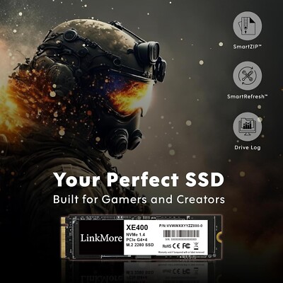LinkMore XE400 2TB M.2 PCIe Gen4x4 NVMe SSD – Up to 4800MB/s